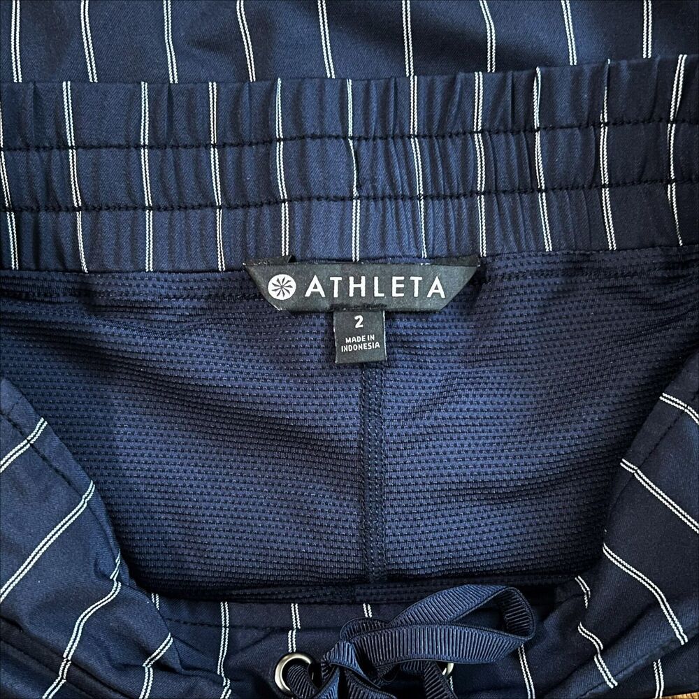 Athleta Midtown Skort Navy Blue White Pinstripe Tennis Golf Athletic Size 2 - Picture 7 of 10